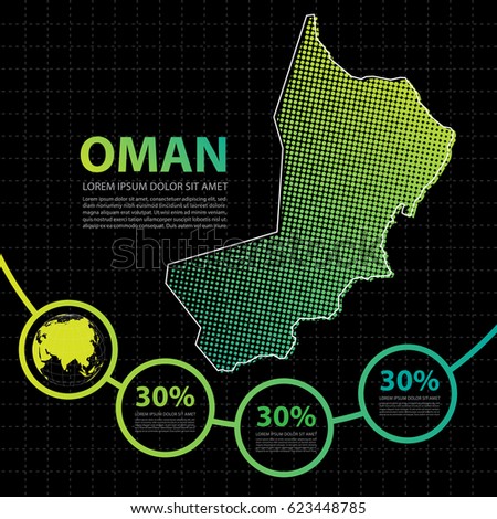 Oman map infographic design template