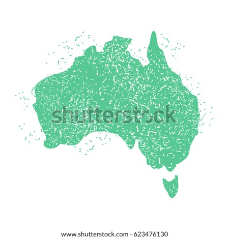 Australia Map grunge style. Australian land territory. Spray and brush strokes. State patriotic sign

