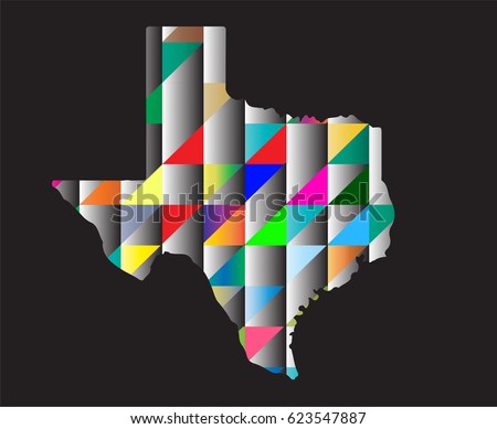 colorful blank Texas map. Vector illustration. back background