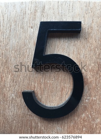Number on wood
