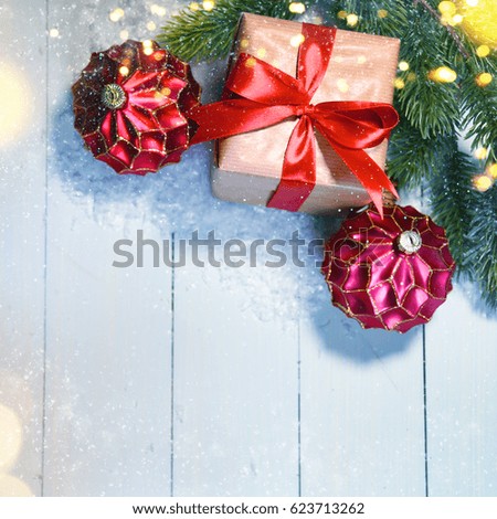 Christmas Holiday background with gift box