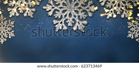 Christmas Background with Shining Gold Snowflakes