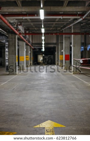 Underground Car Parking Deck - Empty Garage