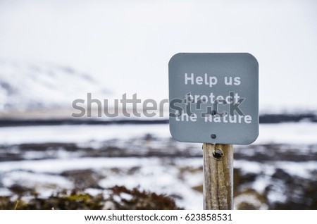 Help us protect the nature - table in iceland nature