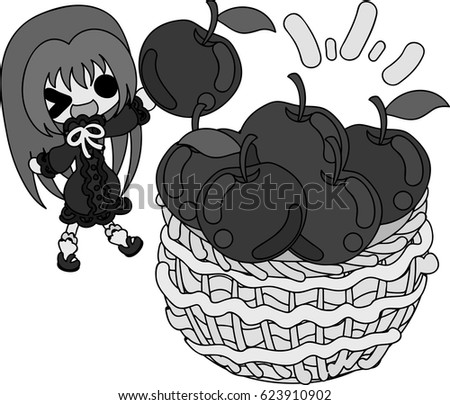 A cute little girl and apples