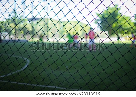 Close up net side of footsall stadium