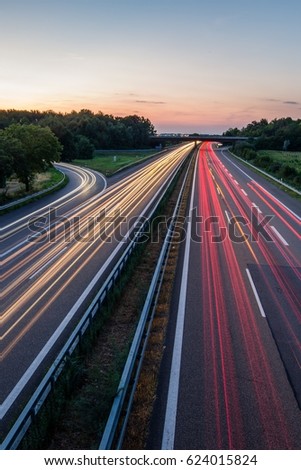 German Highway at Sunset