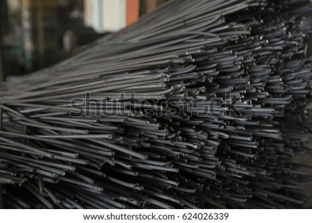Rebar steel used in construction site.