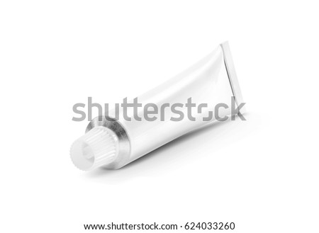 blank packaging toothpaste cream tube isolated on white background with clipping path
