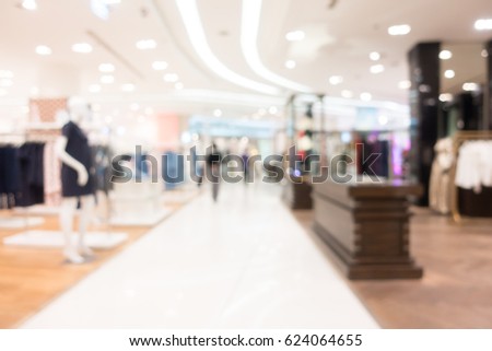 Abstract blur and bokeh department store and shopping mall interior for background