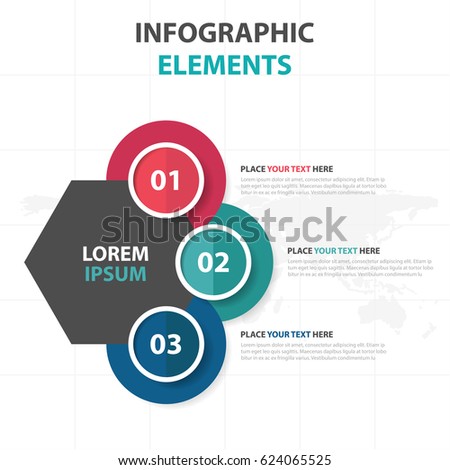 Abstract colorful circle hexagon business Infographics elements, presentation template flat design vector illustration for web design marketing advertising