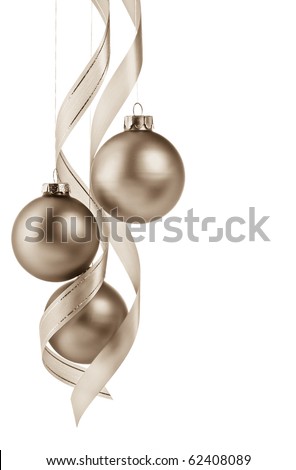 Beautiful Sepia Christmas Ornament Border. Royalty-Free Stock Photo #62408089