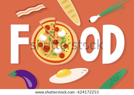 Food conceptual sign. Flat editable vector illustration, clip art