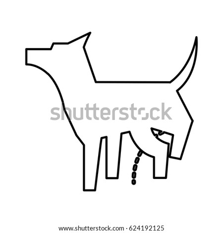 pet dog peeing mascot silhouette