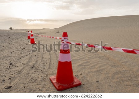 Construction cones in the desert
