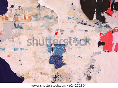 Creased crumpled paper texture background / Old grunge ripped torn vintage collage posters