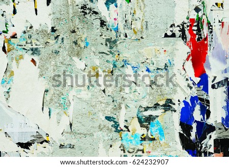 Old posters / Ripped paper / Creative grunge wall texture background torn poster abstract