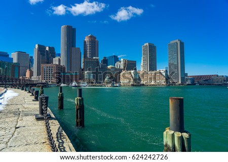 View of downtown Boston from the docks.