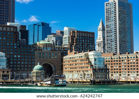View of downtown Boston from the docks.