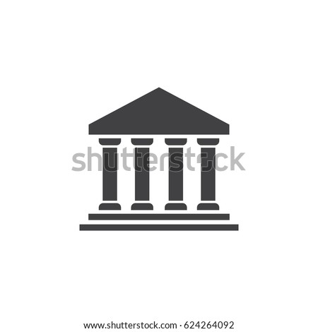 Bank Icon. Business centre vector illustration on white background Royalty-Free Stock Photo #624264092