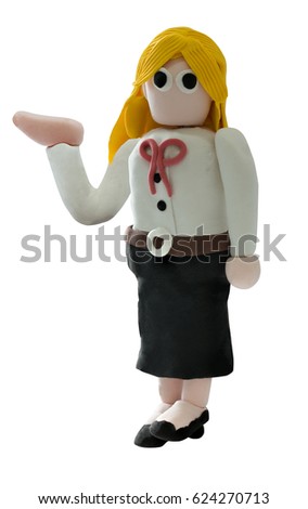 Student girl or office lady in standing action