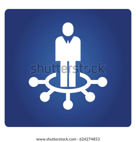 business people and centralization concept in blue background