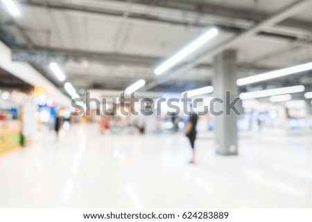 Abstract blur shopping mall retail store interior for background