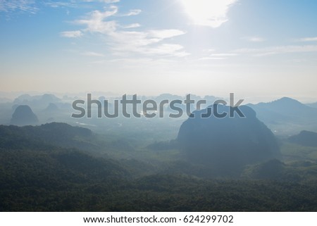 beautiful mountains in the morning for background