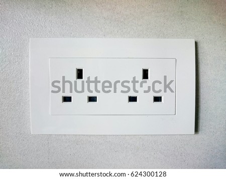 UK British electrical plug socket  Royalty-Free Stock Photo #624300128
