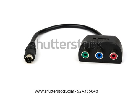 s video convert to component plug cable on white background