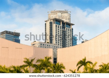 Highrise building and urban of Hong Kong.