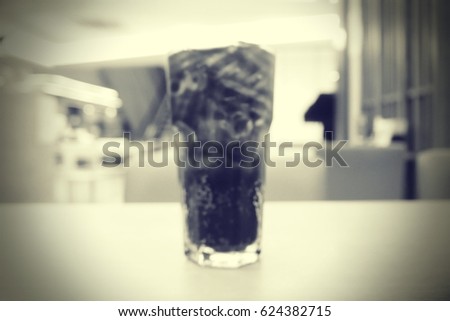 Picture blurred  for background abstract and can be illustration to article of cola glass