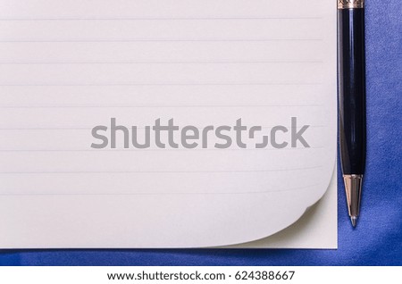 note book, paper page and pen, Space and line for writing text