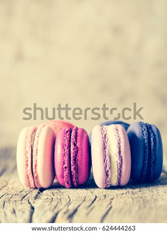 Colorful macaroons close up/toned photo