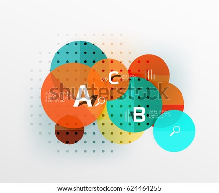 Colorful glossy circle infographics. Vector template background for workflow layout, diagram, number options or web design