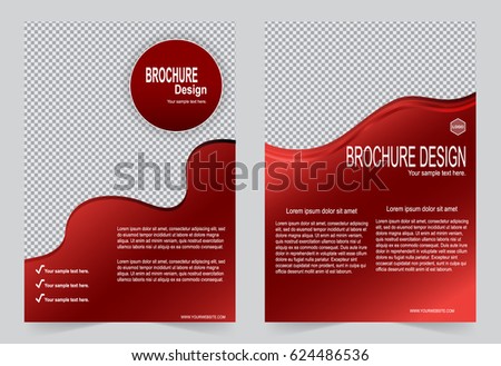 Red Brochure template flyer design, abstract template for annual report, magazine, poster