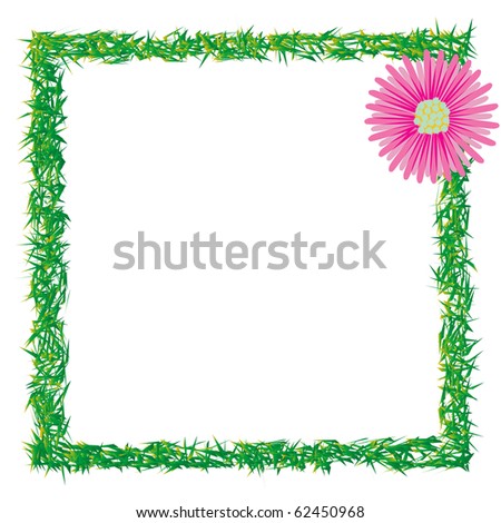 grass and flower photo frame, abstract art illustration; for vector format please visit my gallery