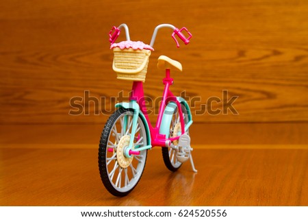 Toy bicycle. Front view