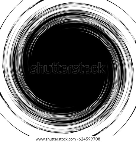 Abstract illustration with spiral, swirl element in clipping mask. Irregular concentric lines forming a vortex