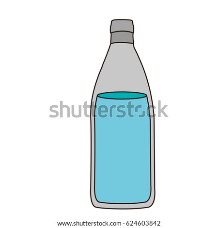 light coloured silhouette with bottle of water vector illustration