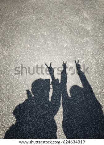 Shadow of people on street concrete background/ Abstract image
