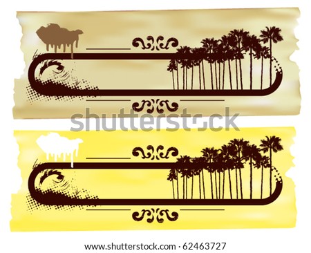 surf two horizontal banner with paper background
