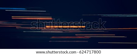Multicolor Light trails on dark background Royalty-Free Stock Photo #624717800