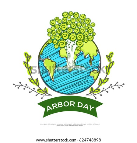 Illustration Of Arbor Day Background.