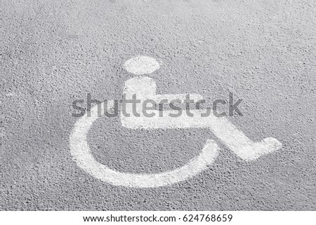 Symbol of handicapped on parking place