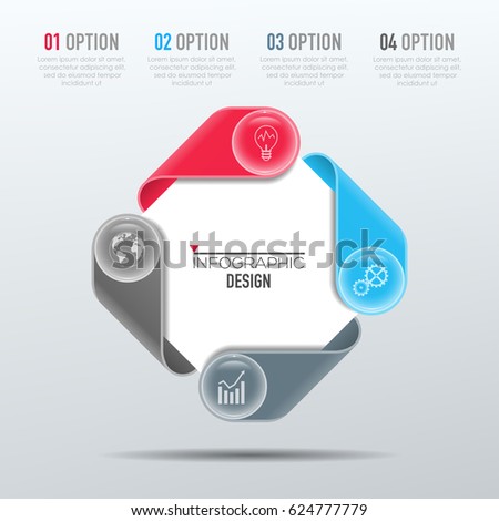 Vector abstract 3D digital illustration infographic and marketing icons can be used for work flow layout, diagram, annual report, web design. Business concept with 4 options, steps or processes.