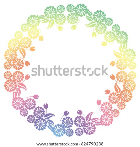 Beautiful round gradient frame. Color silhouette frame for advertisements, wedding and other invitations or greeting cards. Raster clip art.