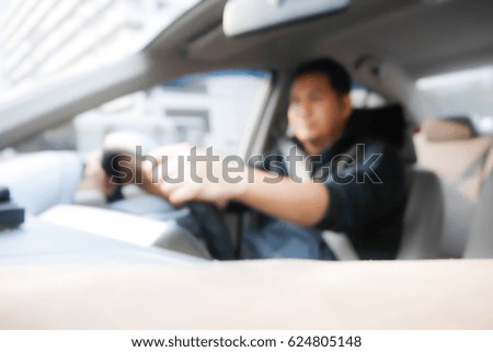 Picture blurred  for background abstract and can be illustration to article of people drive car