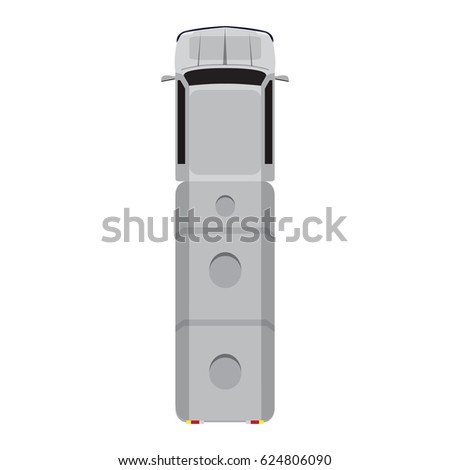 Top view of an isolated van, Vector illustration
