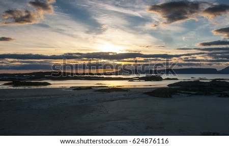 sunset arisaig  scotland ocean seascape